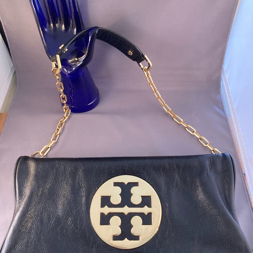 Tory Burch black clutch bag with shoulder strap
